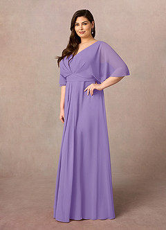Azazie Oksana Mother of the Bride Dresses Tahiti A-Line V-Neck Pleated Chiffon Dress image8