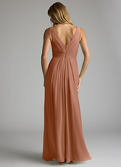 Azazie Gina Bridesmaid Dresses Bronzer A-Line V-Neck Pleated Chiffon Dress image5