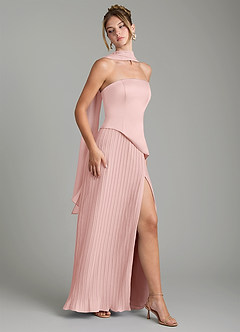 Azazie Tierney Bridesmaid Dresses Powder Pink A-Line Strapless Chiffon Convertible Dress image9