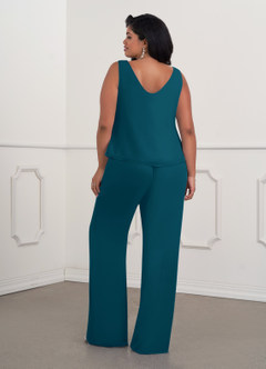 Azazie Maura vestidos de madre de la novia Vestido de Azul Tinta de Gasa de Mono/Traje de pantalón con Lentejuela image11
