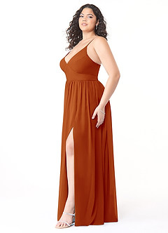 Azazie Aaida Bridesmaid Dresses Paprika A-Line Corset Chiffon Dress image9