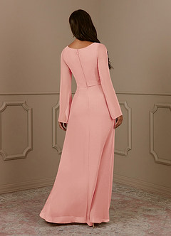 Azazie Belinda Mother of the Bride Dresses Rosette A-Line V-Neck Pleated Chiffon Dress image2