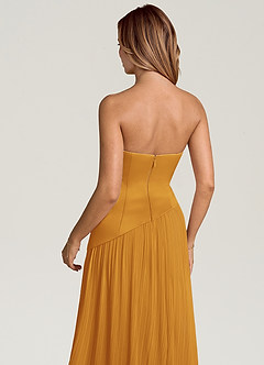 Azazie Tierney Bridesmaid Dresses Butterscotch A-Line Strapless Chiffon Convertible Dress image5
