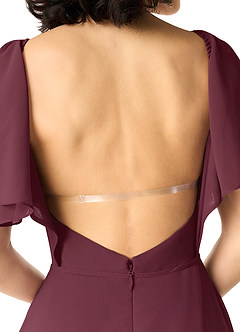 Azazie Chloe Bridesmaid Dresses Cabernet A-Line Sweetheart Neckline Chiffon Dress image4
