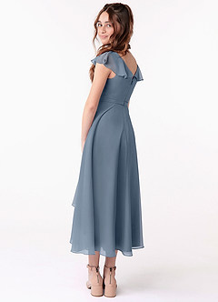 Azazie Posie Junior A-Linie Gestreift Chiffon Kleid Zwielichtviolett image2