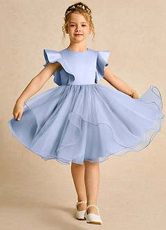 Azazie Chirp Robe Demoiselle D'honneur Fillette Robe Princesse en Tulle Eis image3