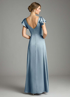 Azazie Omari Abiti da Damigella Abito A-Line in Raso Elasticizzato Blu Polveroso image8