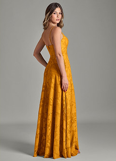 Azazie Amani Brudtärnklänningar Klä av A-Linje i Blommig Utbrändhet Plisserad Knäck image2