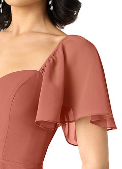Azazie Chloe Bridesmaid Dresses Clay A-Line Sweetheart Neckline Chiffon Dress image6