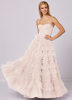 Barbie ♥ Azazie Bridesmaid Dresses Rose Petal A-Line Sweetheart Neckline Tulle Dress image1