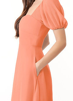Azazie Baby Final Sale Sunset A-Line Sweetheart Ruched Chiffon Dress image6