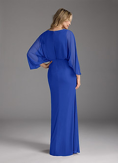 Azazie Ysabella vestidos de madre de la novia Vestido de Azul Real de Malla de Sirena con Plisado image5