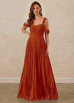 Christian Siriano Bridal for Azazie 1013 Bridesmaid Dresses Paprika A-Line Off the Shoulder Chiffon Dress image8