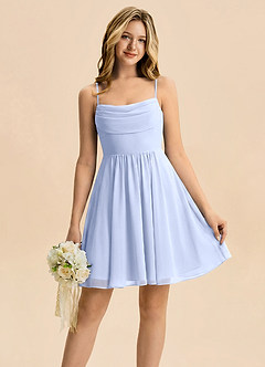 Azazie Bear Junior Ice A-Line Pleated Chiffon Dress image1