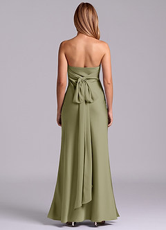 Azazie Ailanie Bridesmaid Dresses Pistachio Sheath Strapless Stretch Satin Dress image7