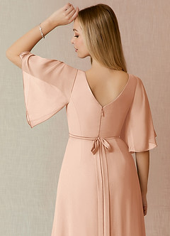 Azazie Cierra Bridesmaid Dresses English Rose A-Line V-Neck Chiffon Dress image13