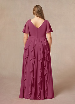 Azazie Watson Mother of the Bride Dresses Mulberry A-Line V-Neck Chiffon Dress image7