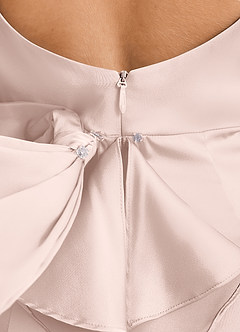 Azazie Ayah Junior Abito Sirena in Raso Elasticizzato Collo alto Rosa Rossore image6