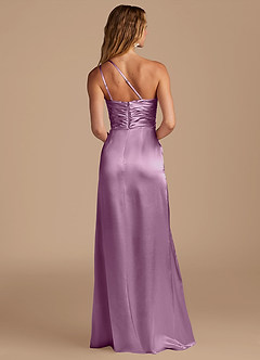 Azazie Eren Bridesmaid Dresses Wisteria Sheath One Shoulder Metallic Satin Dress image5