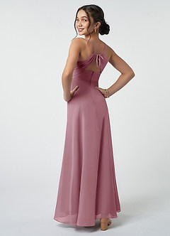 Azazie Avelina Junior Vintage Mauve A-Line Pleated Chiffon Dress image5