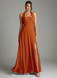 Azazie Tamira Suknie dla druhen Linia A Pofałdowany Szyfon Do ziemi Sukienka image1