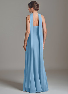 Azazie Ilana Bridesmaid Dresses Steel Blue A-Line Strapless Chiffon Dress image2