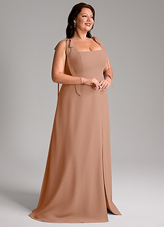 Azazie Debra Bridesmaid Dresses Champagne Rose A-Line with Pockets Chiffon Convertible Dress image12