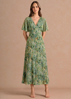 Fleurine Green Floral Maxi Dress image3