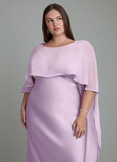 Azazie Stefania Brautjungfernkleider A-Linie Stretch-Satin Kleid Frostiges Flieder image14