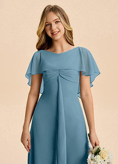 Azazie Selena Junior Bermuda A-Line Ruched Chiffon Dress image7