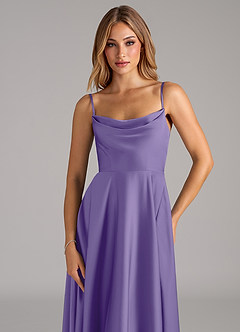 Azazie Elle Brautjungfernkleider A-Linie Plissee Stretch-Satin Kleid Tahiti image2
