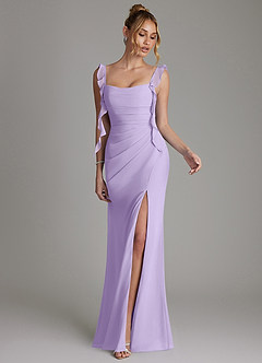 Azazie Jessamine Bridesmaid Dresses Lilac Mermaid Corset Chiffon Dress image4