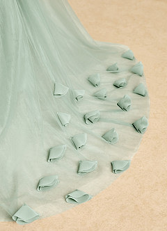 Azazie Lorita Flower Girl Dresses Agave A-Line Beaded Tulle Dress image9