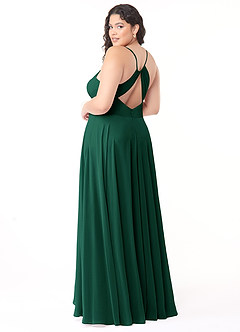 Azazie Avelina Brautjungfernkleider A-Linie V-Hals Gefaltet Chiffon Kleid Smaragd image9