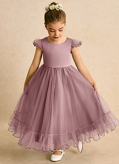 Azazie Phebs Final Sale Agave A-Line Tulle Dress image7