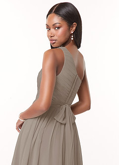 Azazie Katrina Bridesmaid Dresses A-Line One Shoulder Chiffon Knee-Length Dress image4