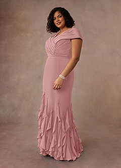 Azazie Bailora Final Sale Dusty Rose Mermaid Ruched Chiffon Dress image9