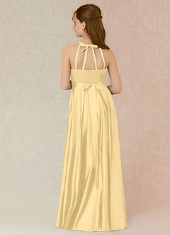 Azazie Arianthe Junior Butter A-Line with Pockets Stretch Satin Dress image2