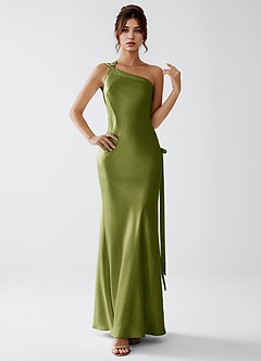 Stephanie Olive Luminous Satin Maxi Dress image4