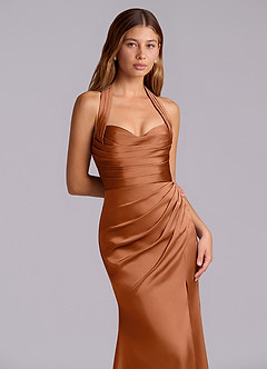 Azazie Destiny Suknie dla druhen Syrena Dekolt w kształcie serca Satyna elastyczna Do ziemi Sukienka image5