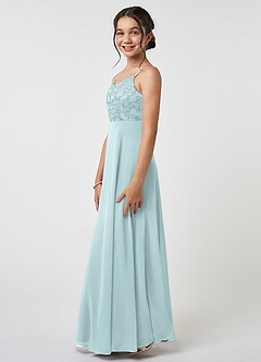 Azazie Sonya Junior Mist A-Line Lace Chiffon Dress image3