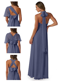 Azazie Fifi Bridesmaid Dresses Stormy A-Line Strapless Chiffon Convertible Dress image8