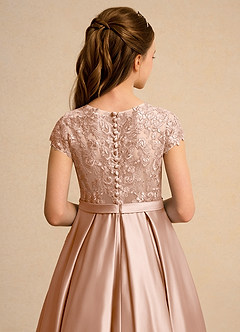 Azazie Bunny Junior Formal Sukienki dla dziewczynek sypiących kwiaty Suknia balowa Koronka Sznurówka Długość kostki Sukienka image7