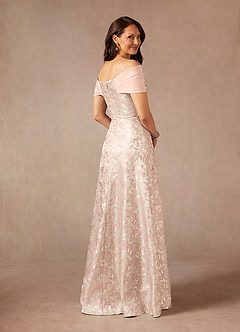 Azazie Amelia vestidos de madre de la novia Vestido de Rosa Polvorienta de Jacquard de Corte En A con Vestidos sin tirantes image2