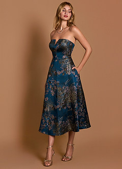 Vestido Floral Verde Azulado Midi Marlie image4