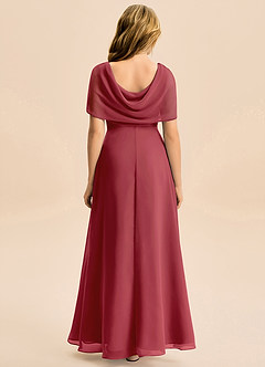 Azazie Emma Junior Robe Trapèze en Mousseline de soie Plissée Grenade image2