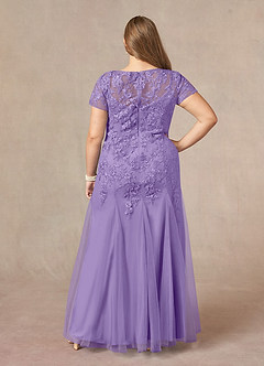 Azazie Laurie Abiti per la Madre della Sposa Abito Sirena in Tulle con Scollo a U e Paillettes Tahiti image10