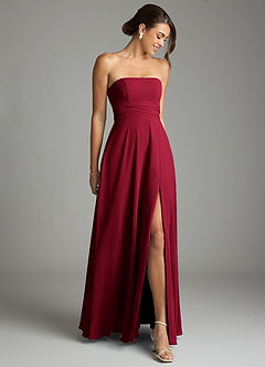 Azazie Tamira Suknie dla druhen Linia A Pofałdowany Szyfon Do ziemi Sukienka image2