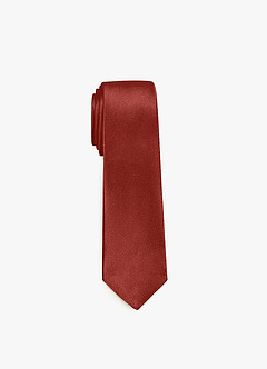 front Metallic Satin Skinny Tie