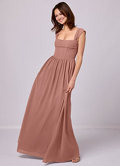 Barbie ♥ Azazie Bridesmaid Dresses Cedar Rose A-Line Corset Chiffon Dress image2